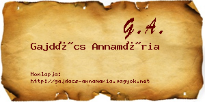 Gajdács Annamária névjegykártya